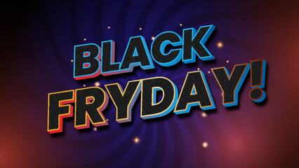 Black Friday 3d Editable text effect  banner template 