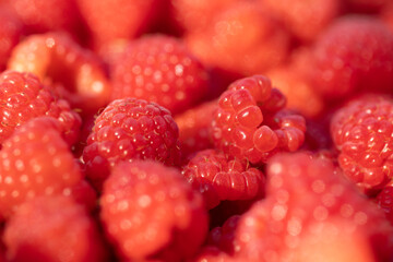 Raspberry - red fresh berryes background