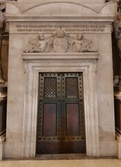 Ancient door in a stone house