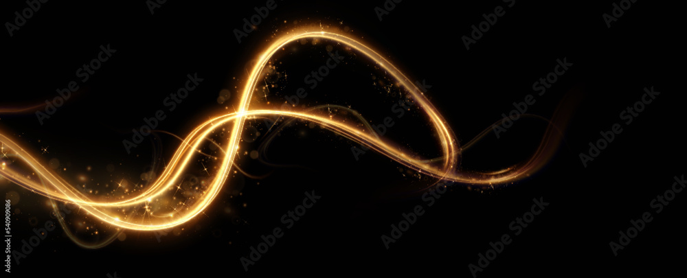 Canvas Prints gold background. wavy lines of fire. light effect.