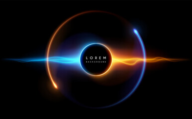 Abstract blue and yellow light effect background