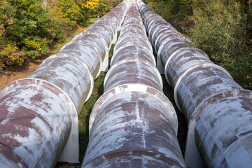 water supply pipe to the pumped storage power plant of the almost 100-year-old power plant in...