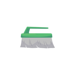Washing brush with handle flat vector illustration isolated on white background.