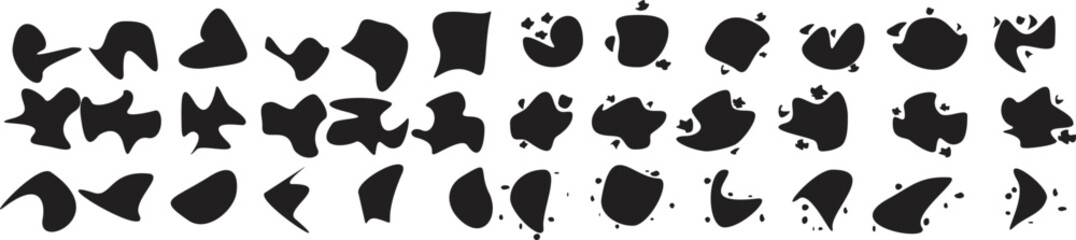 Abstract forms . Blob shape organic. Template for presentation, banner . Fluid isolated shape . Liquid vector splats.