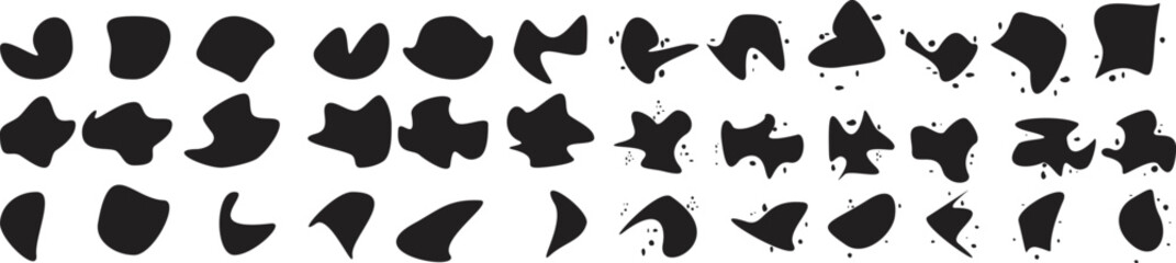 Abstract forms . Blob shape organic. Template for presentation, banner . Fluid isolated shape . Liquid vector splats.