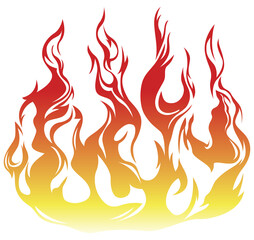 Fire flames isolated on white background. Tribal tattoo design.