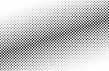 Halftone square dots. Checkered halftone pattern. Abstract rhombus background.