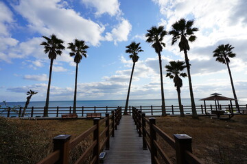 seaside walkway and gazebo