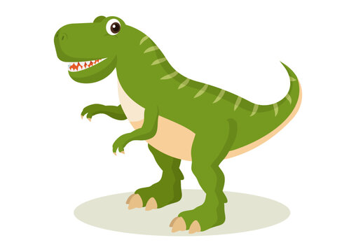 Cartoon dinosaur  character isolated on white background