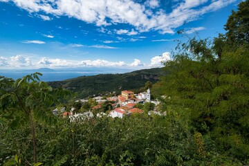 Beautiful traditional greek landscape, Milies, Volos, Greece.