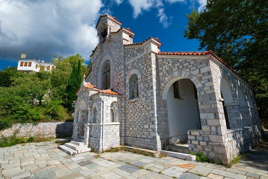 beautiful traditional greek chapel. Milies, Volos, Greece