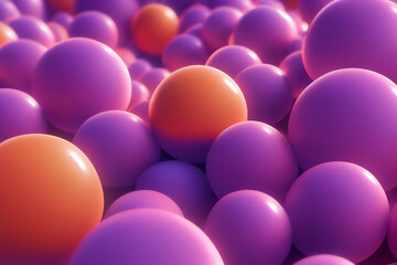 violet and orange balls