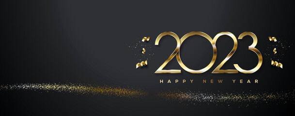 Fototapeta na wymiar 2023 Happy New Year Greeting Card Background Illustration