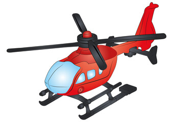 Cartoon helicopter. Toys. Vector helicopter