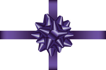 classic violet shiny gift bow and ribbons festive template for present