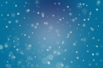 雪が降るキラキラ輝く星と光の背景