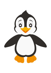 Cartoon Penguin. Smiling Penguin isolated on white background