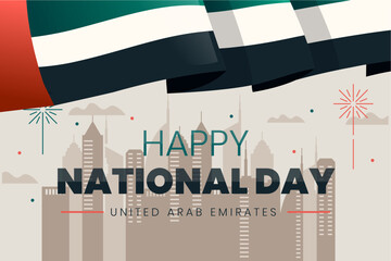Fototapeta na wymiar UAE National Day background. United Arab Emirates national holiday december 2. Vector illustration. 