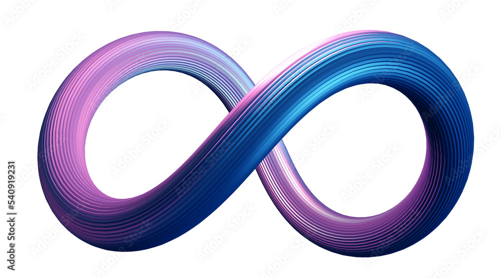 Aufkleber Infinite symbol community connection of metaverse world global network technology system and abstract loop sign element on innovation digital communication. Transparent background. 
