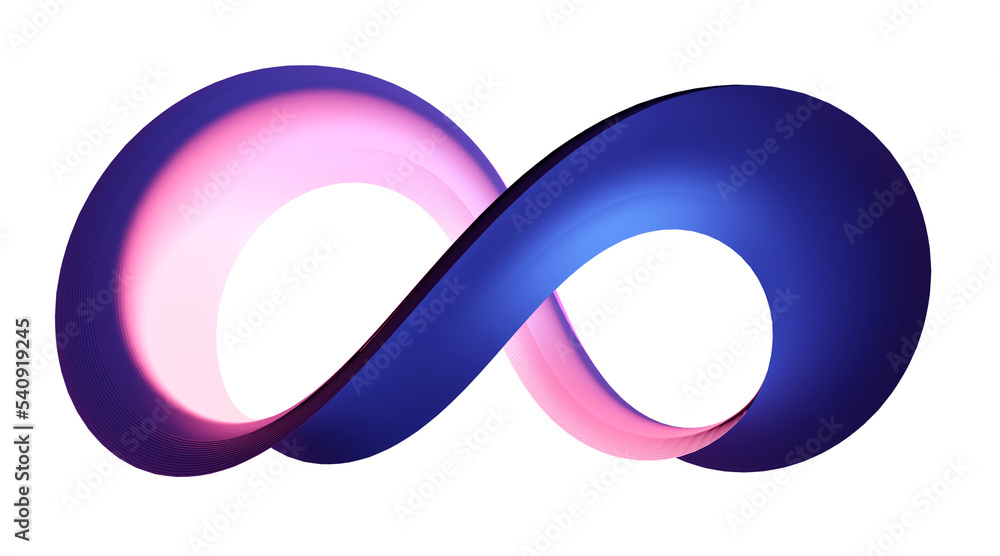 Aufkleber Infinite symbol community connection of metaverse world global network technology system and abstract loop sign element on innovation digital communication. Transparent background. 