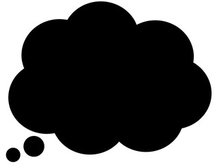 もくもく雲の形の吹き出しイラスト素材