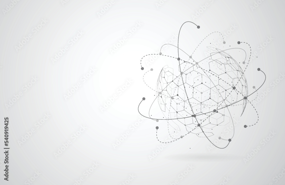 Poster global network connection. world map point and line composition concept of global business. vector i