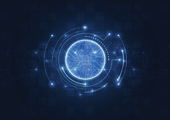 Abstract technology innovation communication concept digital blue design background. Vector illustration