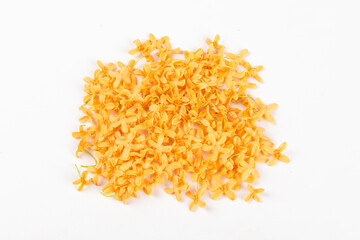orange flowers of Sweet Osmanthus on white background