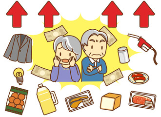 食料品・燃料・生活用品すべてが値上がりして呆然とする高齢者の夫婦