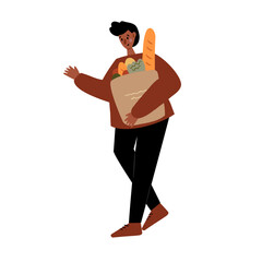 Autumn walking people vector illustrations clipart, girl, guy, couple, family, child, elderly people, old people in flat style.