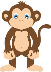 Cartoon Monkey isolated on white background