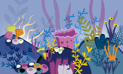futuristic underwater world, abstract background