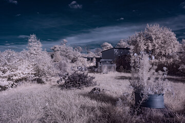 infrared photography - ir photo of landscape under sky with clouds - the art of our world in the...
