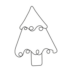 Hand drawn illustration christmas tree
