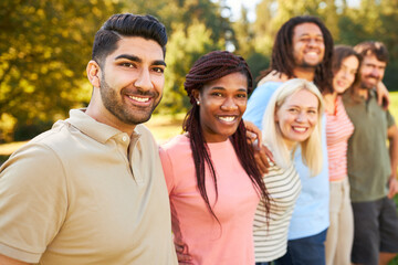 Group of multicultural young people as friends