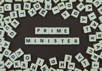 Letters spelling out prime minister