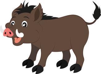 Cartoon Vector Wild Pig