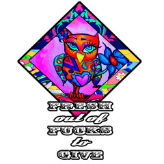 Fresh Out of Fucks to Give Cute Owl