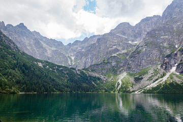 Naklejka na ściany i meble Lake in Tatry Mountains