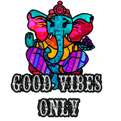 Good Vibes Only Yoga Elephant