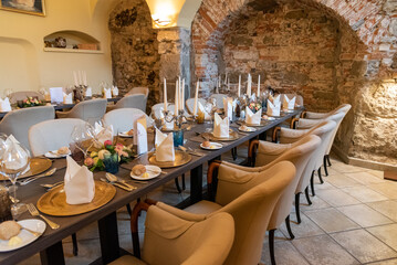 fine banquet table in a vintage surrounding