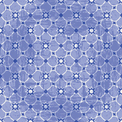 Blue grunge geometric seamless pattern. Vector eps 10