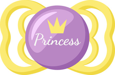 Obraz premium Baby princess pacifier Vector illustration