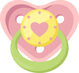 Baby heart pacifier Vector illustration