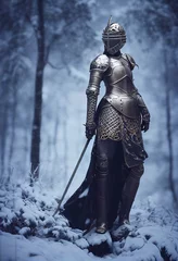 Porträt einer alten Kriegerin in alter Kriegerrüstung © designprojects