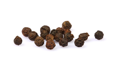 Black pepper isolated on white background with clipping path	