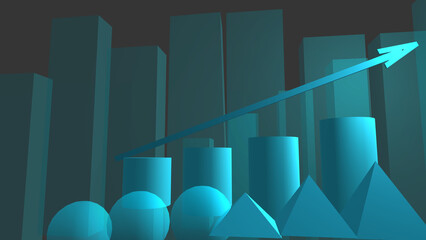 business graph with arrow