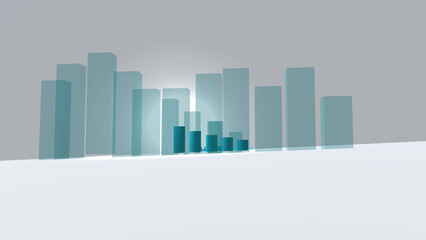 abstract city skyline with business graph