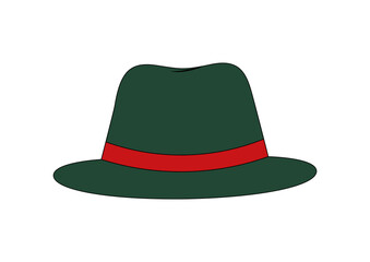 Clipart hat. Vector illustration of green hat isolated on white background