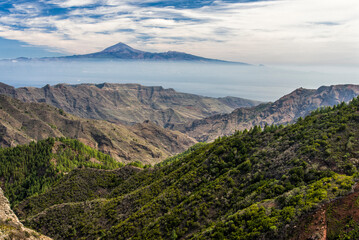 Fototapeta na wymiar La Gomera view on el Teide Canary islands landscape